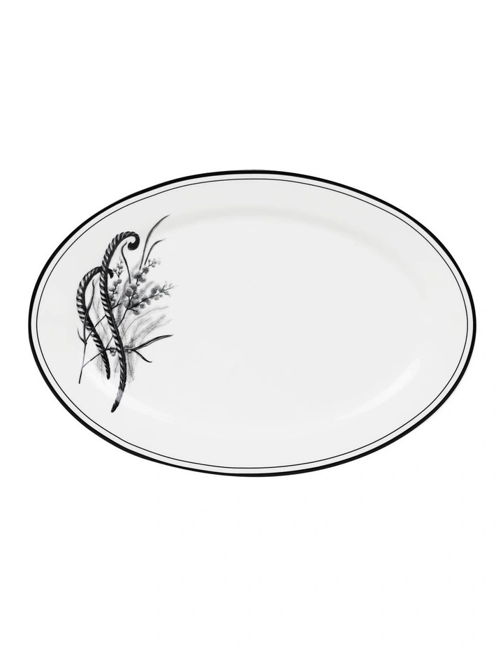 Matilda 28.5x20.5cm Bone China Platter White/Black 3 Matilda 28.5x20.5cm Bone China Platter White/Black