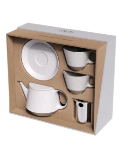 Robert Gordon Ritual Collection Tea Set Speckled White With Raw Speckled Clay -Robert Gordon 829393120 3 720x928