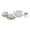 Robert Gordon Ritual Collection Tea Set Matt Grey Blue With Raw Speckled Clay