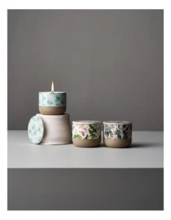 RGA X Louise Jones Flannel Flower Candle 8.5x7.5cm Blue -Robert Gordon 883254430 3 720x928