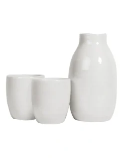 Make & Made Gift Set 1 X Carafe & 2 X Latte Cups In White