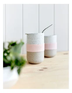 Mindful Drink Bottle With Straw 455ml In Pink/Cream -Robert Gordon 909476020 3 720x928