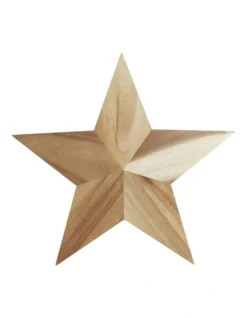 It's Christmas Star Board In Acacia Wood