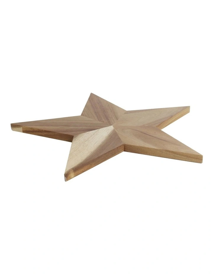 It's Christmas Star Board In Acacia Wood 4 It's Christmas Star Board In Acacia Wood - Image 2