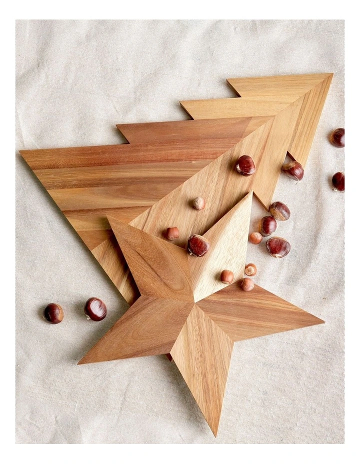 It's Christmas Star Board In Acacia Wood 5 It's Christmas Star Board In Acacia Wood - Image 3