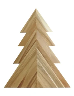It's Christmas Christmas Tree Board In Acacia Wood