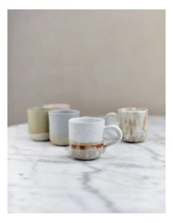 Solace Clay Mug With Reactive Glaze 350ml In White Brush -Robert Gordon 957990610 4 720x928