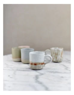 Solace Clay Mug With Reactive Glaze 350ml In Olive Speckle -Robert Gordon 957990880 4 720x928