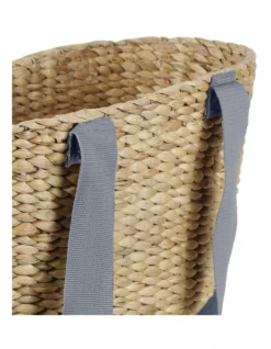 Hyacinth Bags Jumbo Tote Basket With Powder Blue Handles In Brown -Robert Gordon 957991780 3 720x928