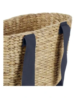 Hyacinth Bags Jumbo Tote Basket With Navy Blue Handles In Brown -Robert Gordon 957991870 3 720x928
